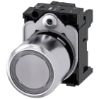 SIEMENS - Pulsante, illuminato, 22 mm, rotondo, in metallo lucido, trasparente 3SU12510EB700AA0