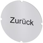 SIEMENS - Inserto piatto per pulsante luminoso, rotondo, colore opalescente, iscrizione: Zurück