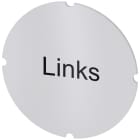 SIEMENS - Inserto piatto per pulsante luminoso, rotondo, colore opalescente, iscrizione: Links 3SU19000AB710AJ0