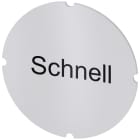 SIEMENS - Inserto piatto per pulsante luminoso, rotondo, colore opalescente, iscrizione: Schnell