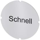 SIEMENS - Inserto piatto per pulsante luminoso, rotondo, colore opalescente, iscrizione: Schnell 3SU19000AB710AM0