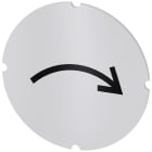 SIEMENS - Inserto piatto per pulsante luminoso, rotondo, colore opalescente, simbolo: Movimento rotatorio a destra