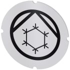 SIEMENS - Inserto piatto per pulsante luminoso, rotondo, colore opalescente, simbolo: Pompa refrigerante