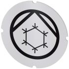 SIEMENS - Inserto piatto per pulsante luminoso, rotondo, colore opalescente, simbolo: Pompa refrigerante 3SU19000AB710RE0