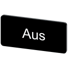 SIEMENS - Targhetta identificativa 12,5 x 27 mm, colore nero, iscrizione: Aus