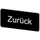 SIEMENS - Targhetta identificativa 12,5 x 27 mm, colore nero, iscrizione: Zurück 3SU19000AC160AG0