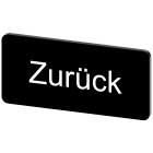SIEMENS - Targhetta identificativa 12,5 x 27 mm, colore nero, iscrizione: Zurück 3SU19000AC160AG0