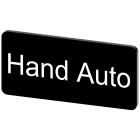 SIEMENS - Targhetta identificativa 12,5 x 27 mm, colore nero, iscrizione: Hand Auto 3SU19000AC160DB0