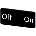 SIEMENS - Targhetta identificativa 12,5 x 27 mm, colore nero, iscrizione: Off-On 3SU19000AC160DH0