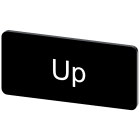 SIEMENS - Targhetta identificativa 12,5 x 27 mm, colore nero, iscrizione: Up