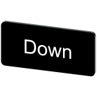 SIEMENS - Targhetta identificativa 12,5 x 27 mm, colore nero, iscrizione: Down