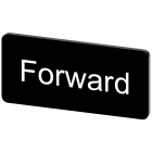 SIEMENS - Targhetta identificativa 12,5 x 27 mm, colore nero, iscrizione: Forward