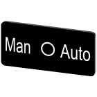 SIEMENS - Targhetta identificativa 12,5 x 27 mm, colore nero, iscrizione: Man-O-Auto 3SU19000AC160DY0