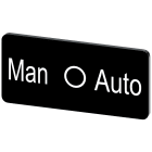 SIEMENS - Targhetta identificativa 12,5 x 27 mm, colore nero, iscrizione: Man-O-Auto