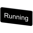 SIEMENS - Targhetta identificativa 12,5 x 27 mm, colore nero, iscrizione: Running