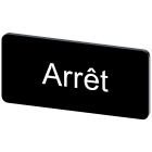SIEMENS - Targhetta identificativa 12,5 x 27 mm, colore nero, iscrizione: Arret 3SU19000AC160GB0