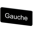 SIEMENS - Targhetta identificativa 12,5 x 27 mm, colore nero, iscrizione: GAUCHE