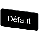 SIEMENS - Targhetta identificativa 12,5 x 27 mm, colore nero, iscrizione: DEFAUT 3SU19000AC160GN0