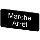 SIEMENS - Targhetta identificativa 12,5 x 27 mm, colore nero, iscrizione: Arret-Marche 3SU19000AC160GU0