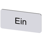 SIEMENS - Targhetta identificativa 12,5 x 27 mm, colore argento, iscrizione: Ein