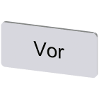 SIEMENS - Targhetta identificativa 12,5 x 27 mm, colore argento, iscrizione: Vor