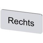 SIEMENS - Targhetta identificativa 12,5 x 27 mm, colore argento, iscrizione: Rechts 3SU19000AC810AH0