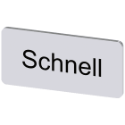SIEMENS - Targhetta identificativa 12,5 x 27 mm, colore argento, iscrizione: Schnell