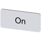 SIEMENS - Targhetta identificativa 12,5 x 27 mm, colore argento, iscrizione: On 3SU19000AC810DJ0