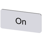 SIEMENS - Targhetta identificativa 12,5 x 27 mm, colore argento, iscrizione: On
