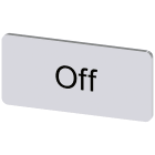 SIEMENS - Targhetta identificativa 12,5 x 27 mm, colore argento, iscrizione: Off