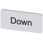 SIEMENS - Targhetta identificativa 12,5 x 27 mm, colore argento, iscrizione: Down 3SU19000AC810DM0