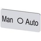 SIEMENS - Targhetta identificativa 12,5 x 27 mm, colore argento, iscrizione: Man-O-Auto 3SU19000AC810DY0