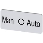 SIEMENS - Targhetta identificativa 12,5 x 27 mm, colore argento, iscrizione: Man-O-Auto 3SU19000AC810DY0