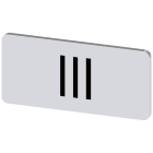 SIEMENS - Targhetta identificativa 12,5 x 27 mm, colore argento, simbolo: III* 3SU19000AC810QD0