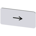 SIEMENS - Targhetta identificativa 12,5 x 27 mm, colore argento, simbolo: Direzione freccia a destra
