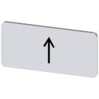 SIEMENS - Targhetta identificativa 12,5 x 27 mm, colore argento, simbolo: Direzione freccia in alto