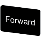 SIEMENS - Targhetta identificativa 17,5 x 27 mm, colore nero, iscrizione: Forward