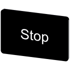 SIEMENS - Targhetta identificativa 17,5 x 27 mm, colore nero, iscrizione: Stop