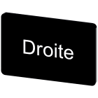 SIEMENS - Targhetta identificativa 17,5 x 27 mm, colore nero, iscrizione: DROITE