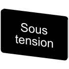 SIEMENS - Targhetta identificativa 17,5 x 27 mm, colore nero, iscrizione: SOUS TENSION
