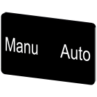 SIEMENS - Targhetta identificativa 17,5 x 27 mm, colore nero, iscrizione: Manu Auto