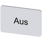 SIEMENS - Targhetta identificativa 17,5 x 27 mm, colore argento, iscrizione: Aus