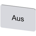 SIEMENS - Targhetta identificativa 17,5 x 27 mm, colore argento, iscrizione: Aus 3SU19000AD810AC0