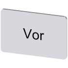 SIEMENS - Targhetta identificativa 17,5 x 27 mm, colore argento, iscrizione: Vor