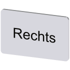 SIEMENS - Targhetta identificativa 17,5 x 27 mm, colore argento, iscrizione: Rechts