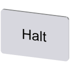 SIEMENS - Targhetta identificativa 17,5 x 27 mm, colore argento, iscrizione: Halt