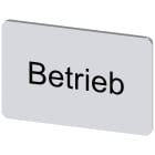 SIEMENS - Targhetta identificativa 17,5 x 27 mm, colore argento, iscrizione: Betrieb