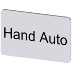 SIEMENS - Targhetta identificativa 17,5 x 27 mm, colore argento, iscrizione: Hand Auto 3SU19000AD810DB0