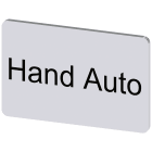 SIEMENS - Targhetta identificativa 17,5 x 27 mm, colore argento, iscrizione: Hand Auto 3SU19000AD810DB0