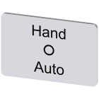 SIEMENS - Targhetta identificativa 17,5 x 27 mm, colore argento, iscrizione: Hand O Auto 3SU19000AD810DD0